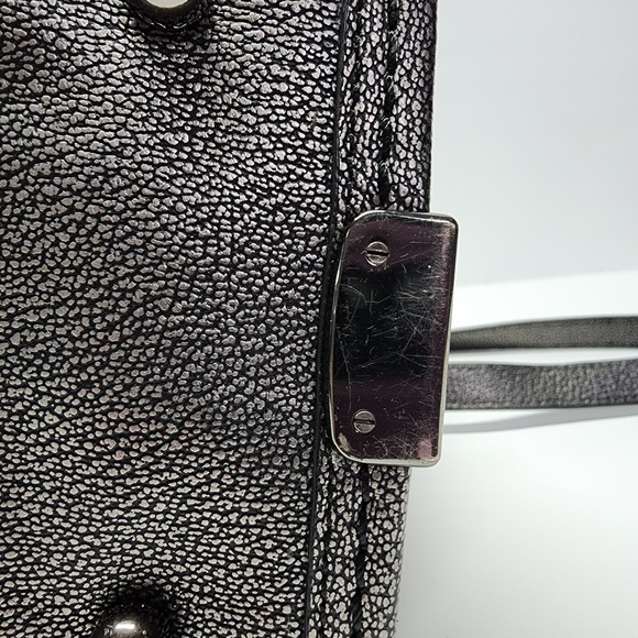 Coach Swagger 27 Patchwork Gunmetal Metallic Leather Carryall Purse 34547 $550 - Picture 14 of 16